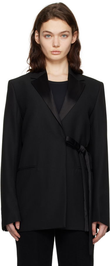 Яке TOTEME TOTEME Satin-Lapel Wrap Blazer Черно | 251-WRZ4728-FB0026, 0