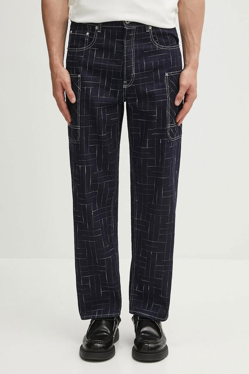 Карго панталони KENZO Kenzo Weave Cargo Monkey Fit Pants Тъмно синьо | FF65DP4086V1