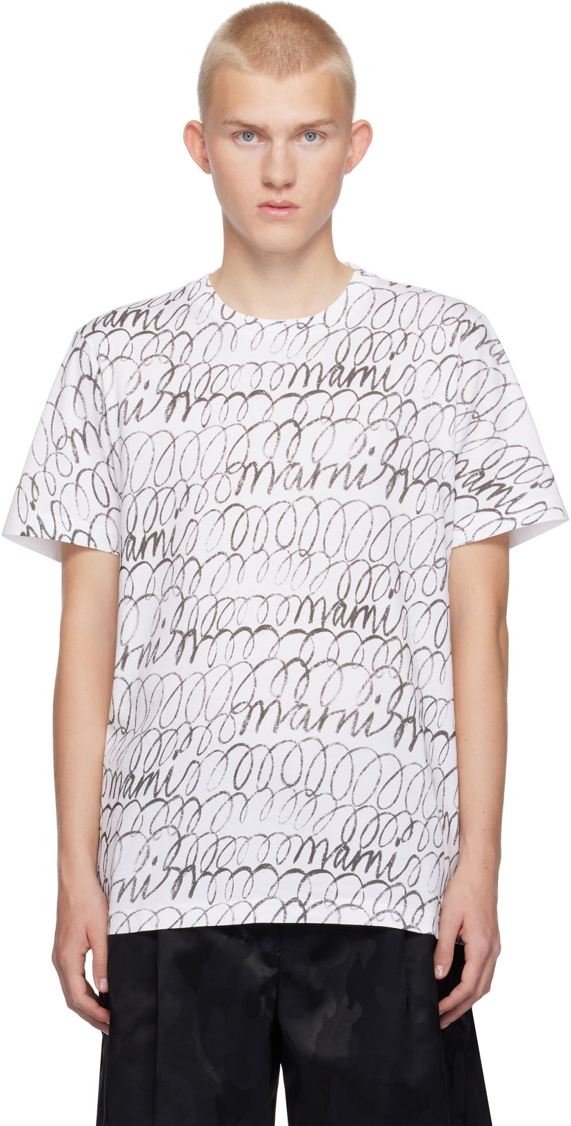 Тениска Marni Scribble Motif T-shirt Бяло | HUMU0198PU USCW97