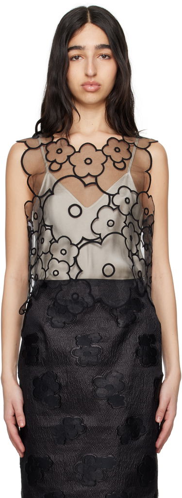 Потник Cecilie Bahnsen Cecilie Bahnsen Alfie Floral Appliqué Top Черно | 1.25RTW11028 ALFIE TOP, 0