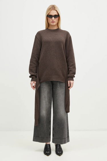 Пуловер JW Anderson JW Anderson Draped Tie Front Jumper Кафяво | KW1263.YN0384.958, 4