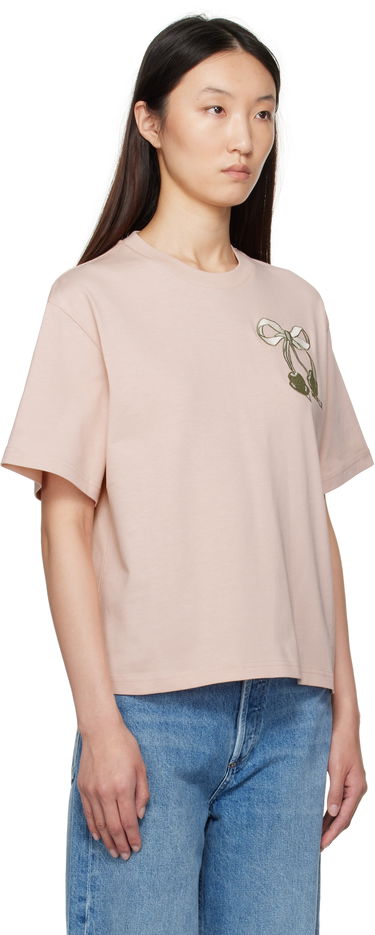 Тениска Moncler Moncler Embroidered Cherry Logo Cotton T-Shirt Розово | K20938C0001189AUG, 1