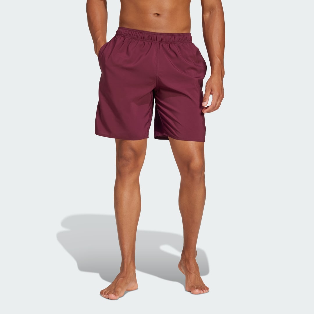 Бански adidas Performance Solid CLX Classic-Length Swim Shorts Бургунди | JD0318, 0