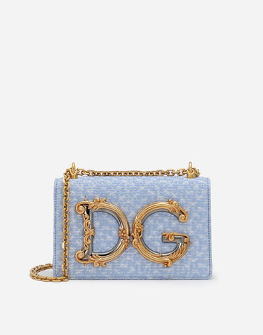 Чанта през рамо Dolce & Gabbana Medium Shoulder Bag with Metal Logo Синьо | BB6498AV88480789, 0