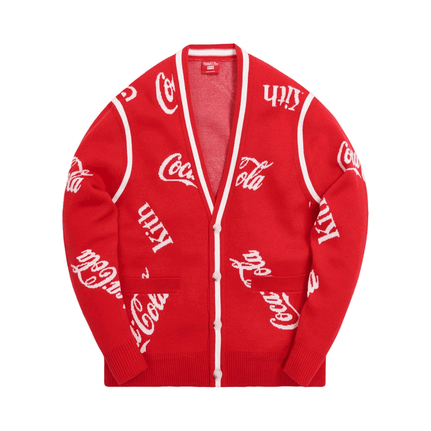 Пуловер KITH x Coca-Cola x Mitchell & Ness Coke Logo Cardigan Червено | MNSWTRKM19027 CREA, 0