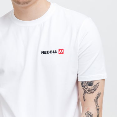 Тениска NEBBIA Minimalist Logo T-Shirt Бяло | 291-WHITE, 2