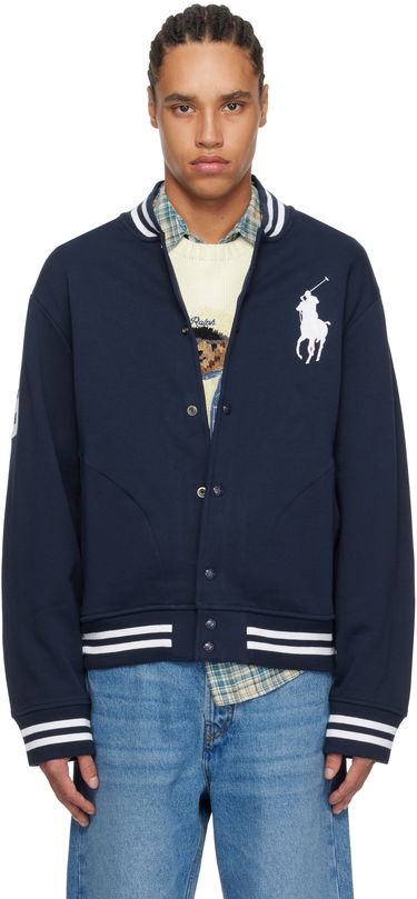 Яке бомбър Polo by Ralph Lauren Ralph Lauren Big Pony Fleece Baseball Bomber Jacket Тъмно синьо | 710964456002, 0