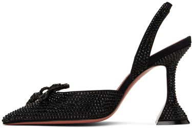 Кецове и обувки Amina Muaddi Amina Muaddi Rosie Crystal Slingback Heels Черно | ROSIE CRYSTAL SLING CL SATIN, 2