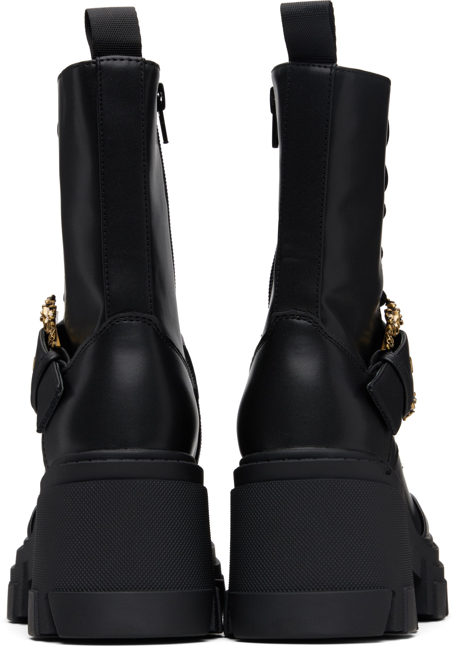 Кецове и обувки Versace Versace Jeans Couture Baroque Buckle Drew Boots Черно | E79VA3S86_E71570, 1