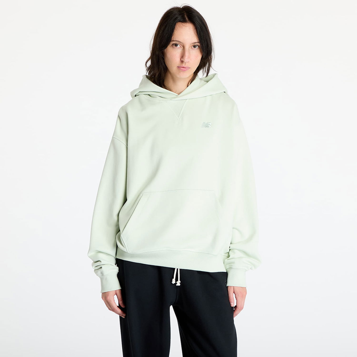 Суитчър New Balance Athletics French Terry Hoodie Natural Mint Зелено | WT41537NUM, 0