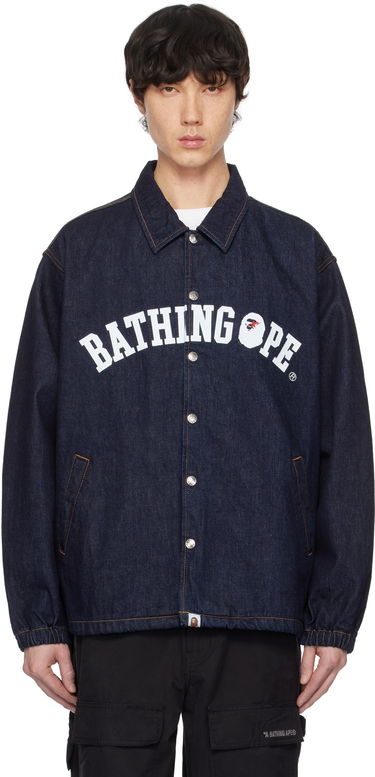 Яке BAPE Relaxed Fit Coach Denim Jacket Тъмно синьо | 001LJK221002F, 0