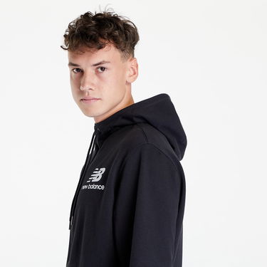 Суитчър New Balance Essentials Stacked Full Zip Hoodie Черно | MJ03558BK, 1