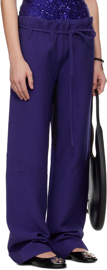Панталони Tory Burch Tory Burch Cotton Baggy Trousers Лилаво | 173627-433, 1