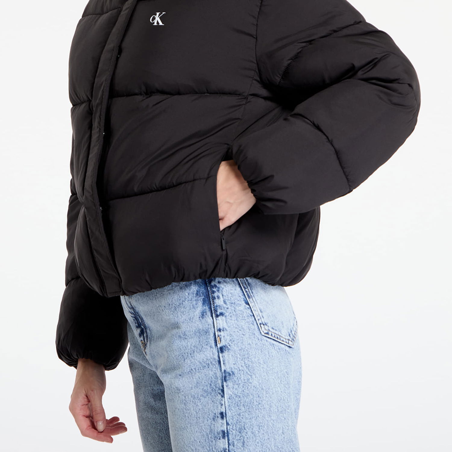Пухо яке CALVIN KLEIN Logo Short Hooded Puffer Jacket Black Черно | J20J224112 BEH, 1