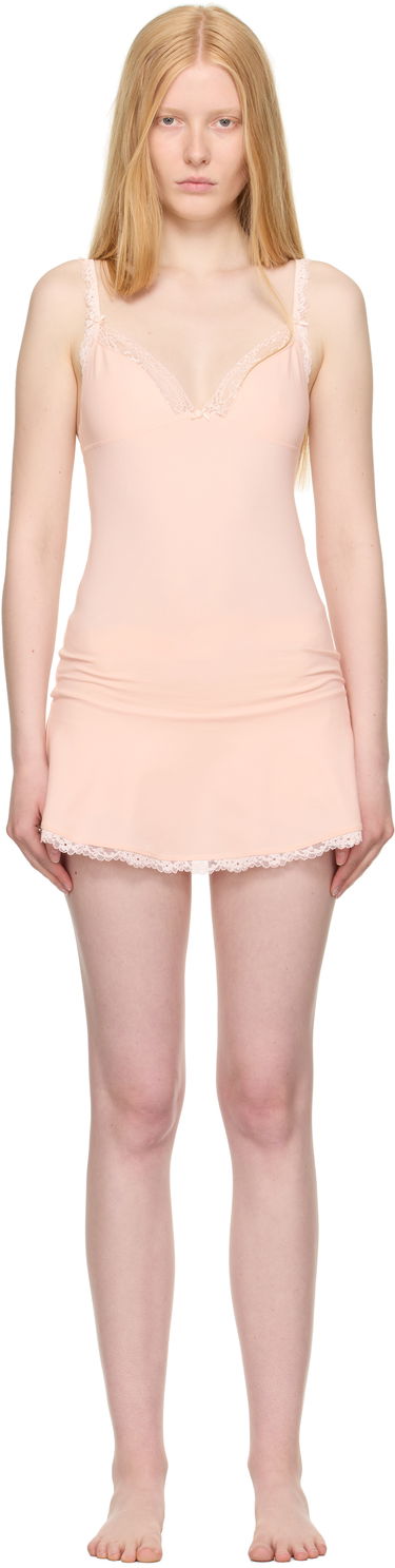 Pокля SKIMS SKIMS Cotton Jersey Lace Slip Dress Розово | DS-DRS-8072W, 0
