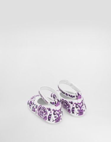 Кецове и обувки Dolce & Gabbana Dolce & Gabbana Majolica-print Nappa Leather Ballet Flats Бяло | DK0065AC513I03TN, 2