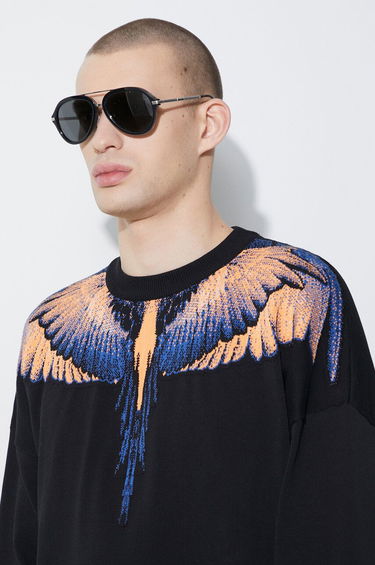 Пуловер Marcelo Burlon Marcelo Burlon Icon Wings Knit Boxy Crew Sweatshirt Черно | CMHE024S24KNI0011026, 4