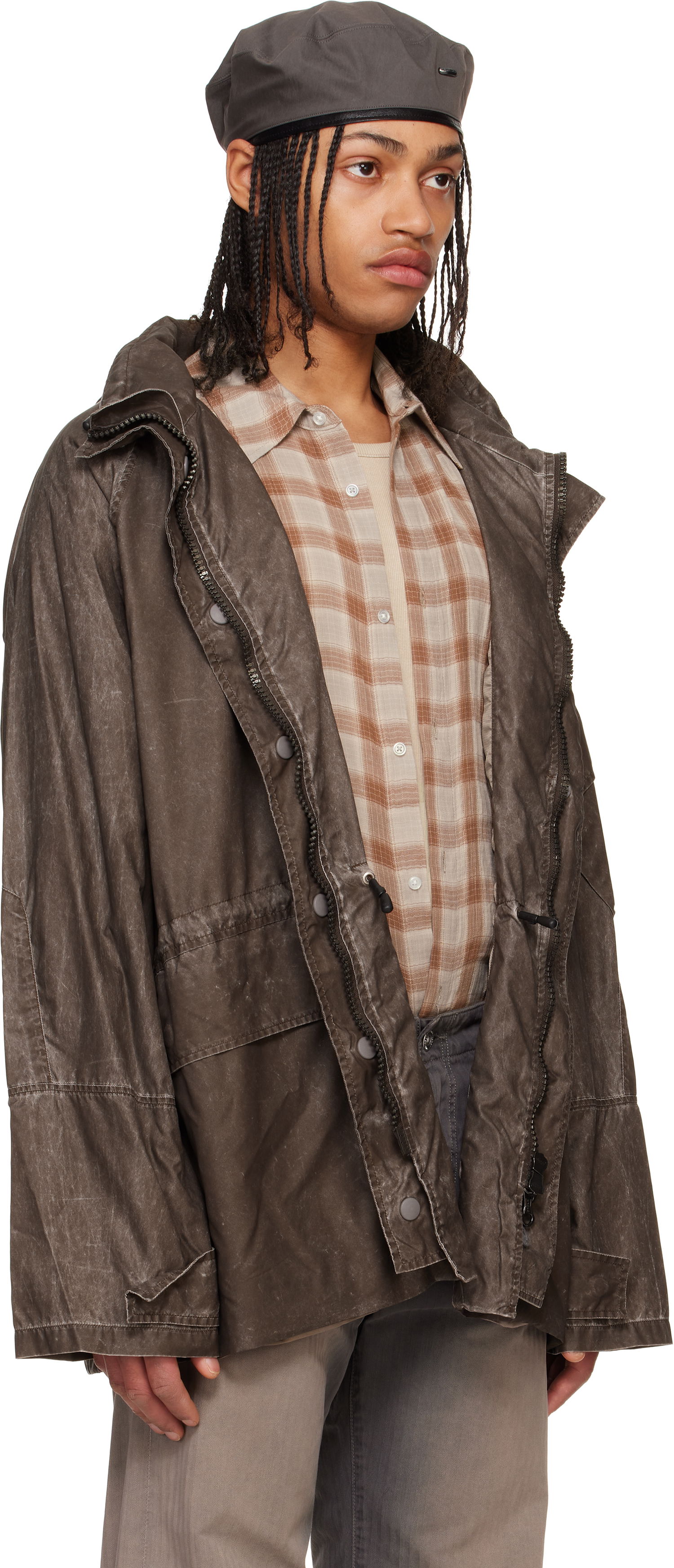 Парка OUR LEGACY Our Legacy Horizon Hooded Waxed Cotton Jacket Сиво | M2251HAB, 1