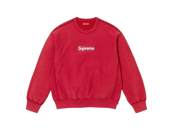 Пуловер Supreme Washed Box Logo Crewneck Sweatshirt Size L Червено | SUPBO, 0