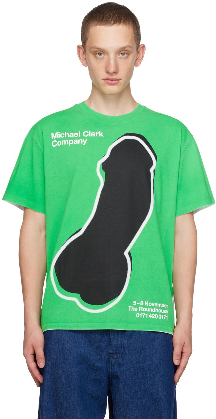 Тениска JW Anderson Michael Clark Edition T-Shirt Зелено | JT0190-PG1435, 0