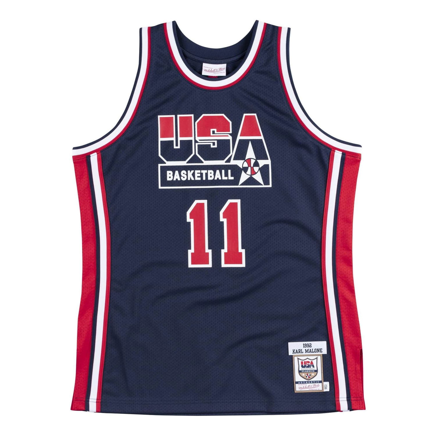 Фланелка Mitchell & Ness Authentic Team USA 1992 Karl Malone Jersey Тъмно синьо | AJY4GS18416-USANAVY92KMA, 0