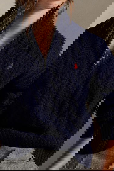 Пуловер Polo by Ralph Lauren Polo Ralph Lauren Cable-Knit Half-Zip Sweater Тъмно синьо | 211972130, 3
