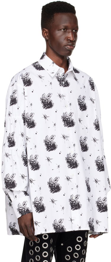 Риза We11done Printed Cotton Shirt Бяло | WD-BL1-22-142-M-WH, 1