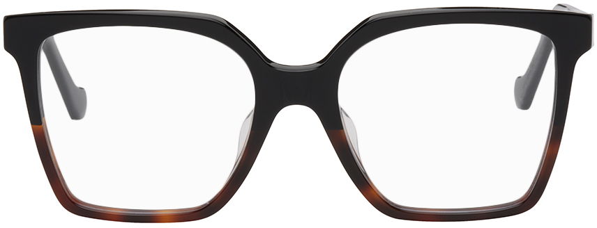 Слънчеви очила Loewe Black & Tortoiseshell Square Glasses Черно | LW50034U@55005, 0