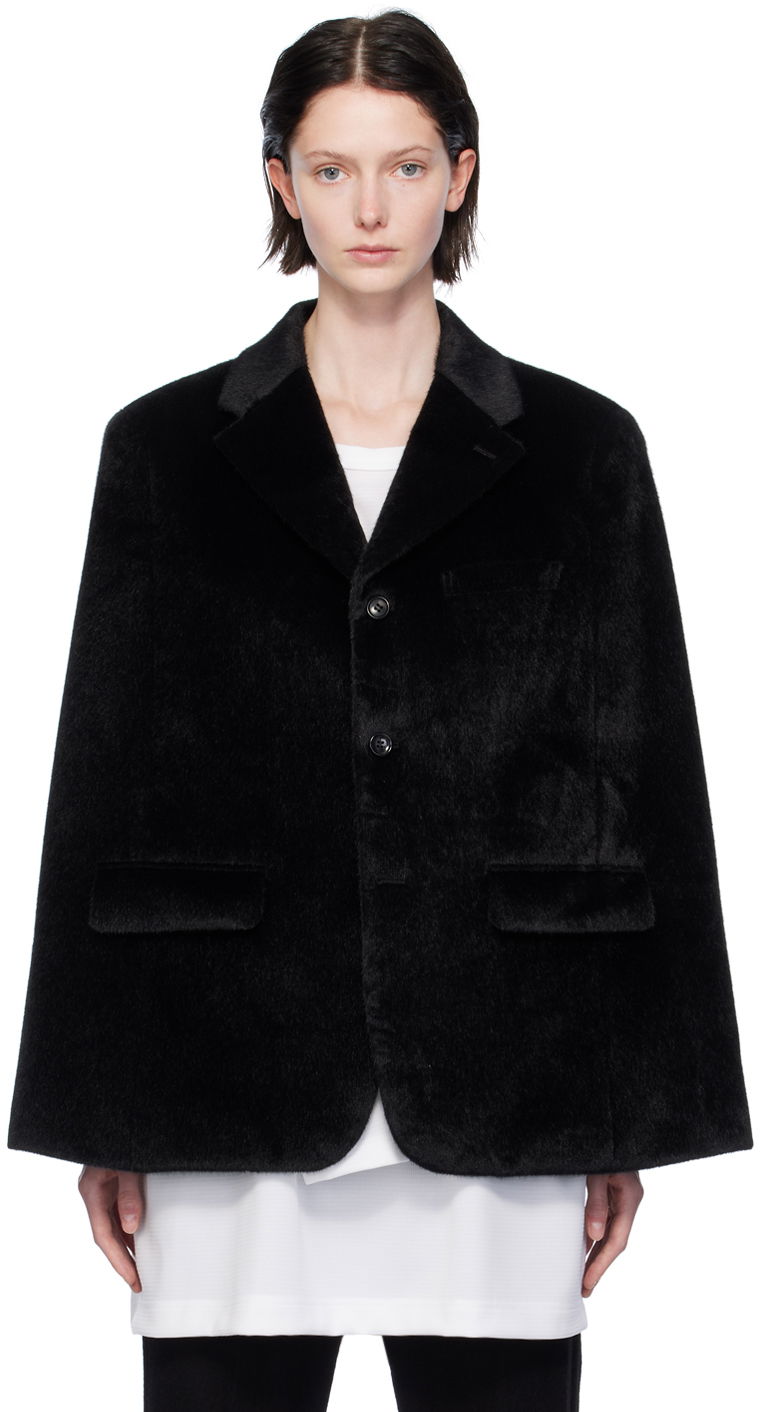 Яке Comme des Garçons Notched Lapel Faux-Fur Jacket Черно | PL-J040-051, 0