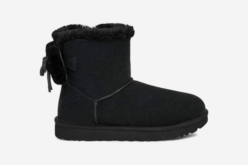 Кецове и обувки UGG Double Bow Mini Leather Boot Size 3 Черно | 1127130-BLK, 0
