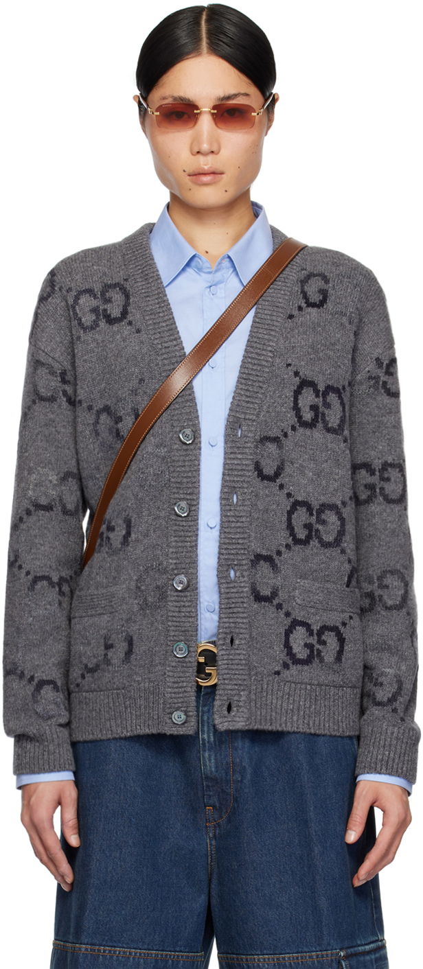 Пуловер Gucci GG Cardigan Сиво | 770507 XKDSJ, 0