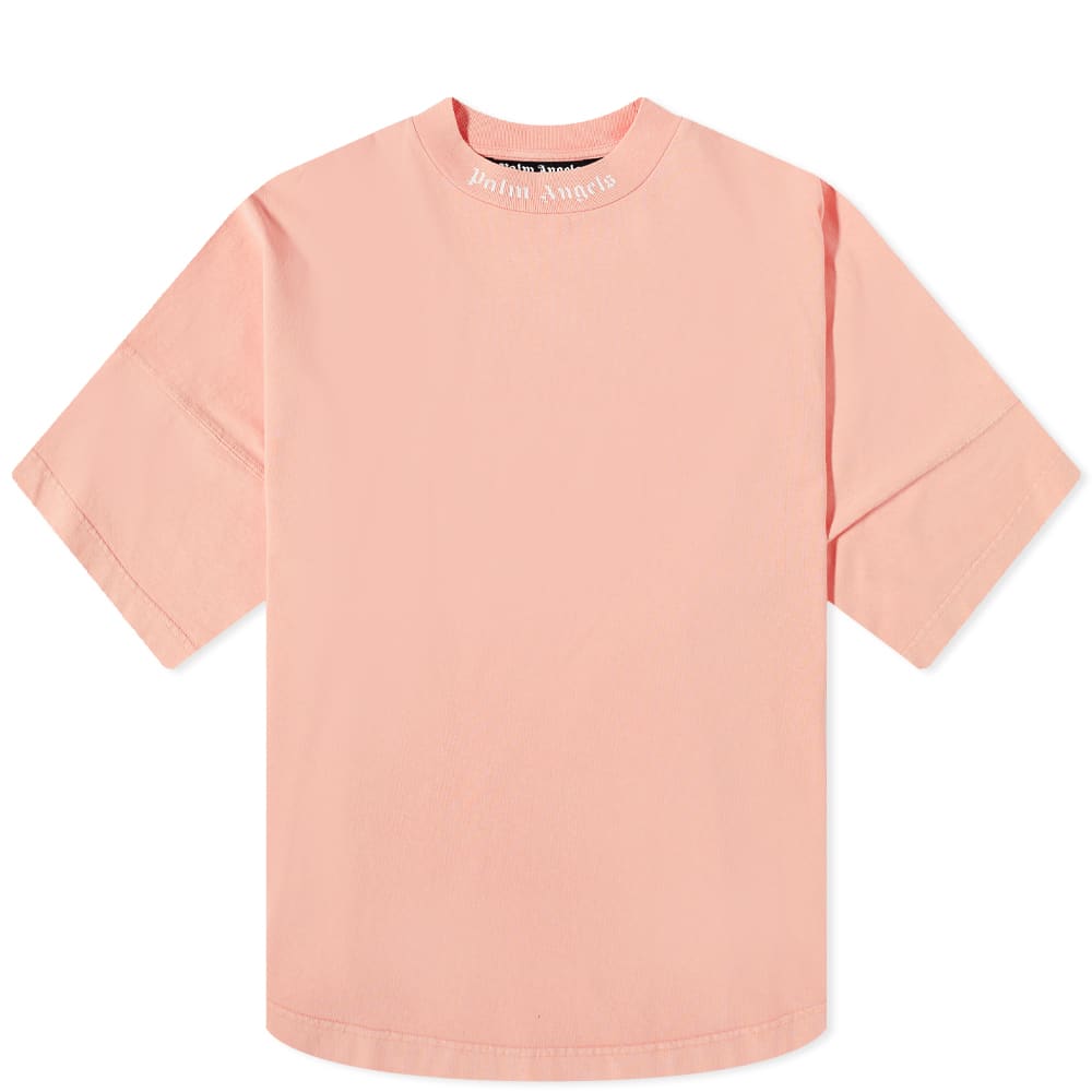 Тениска Palm Angels Garment Dyed Oversized Mock Neck Tee Розово | PMAA002S22JER0066767, 0