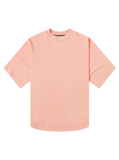 Тениска Palm Angels Garment Dyed Oversized Mock Neck Tee Розово | PMAA002S22JER0066767