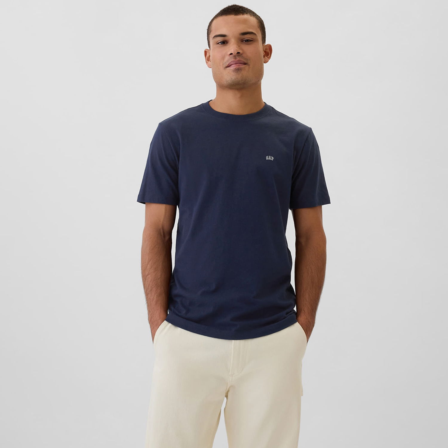 Тениска GAP T-shirt Micro Logo Crew Tapestry Navy S Черно | 502022-03, 0