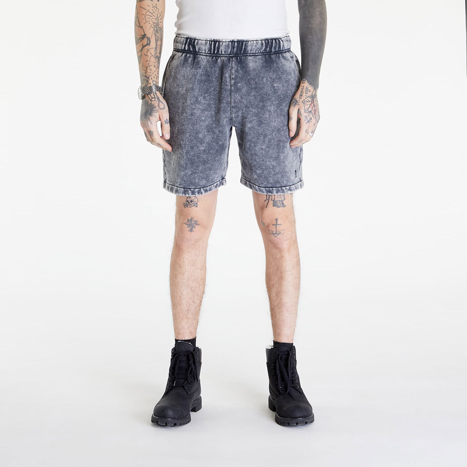 Къси панталони GUESS Go Acid Fleece UNISEX Short Washed Out Black Mul Синьо | M4GD22KBJ31-F9CK, 0