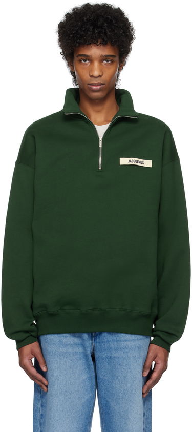 Пуловер Jacquemus Jacquemus Gros Grain Zipped-Rollneck Sweatshirt Зелено | 25E255JS283-2458, 0