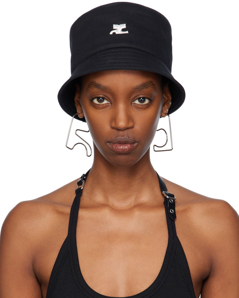 Шапка с козирка Courrèges Signature Bucket Hat Черно | 124ACP005CO0024