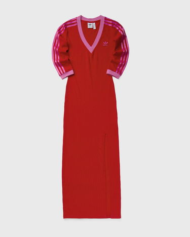 Pокля adidas Originals Ribbed Knit Maxi Dress Червено | JW3668, 0