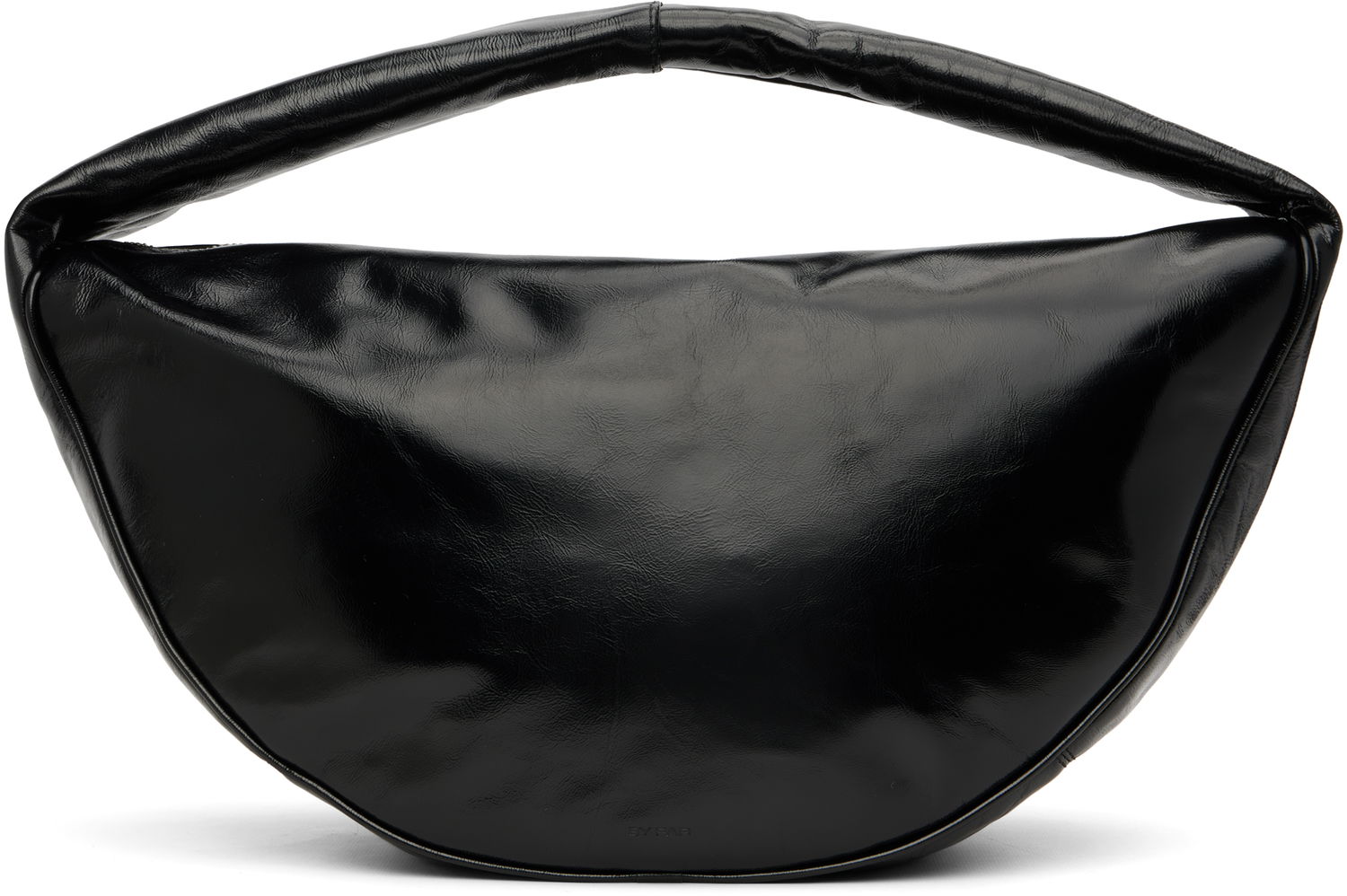 Чанта през рамо BY FAR BY FAR Maxi Cush Creased Leather Shoulder Bag Черно | MWBSB022LL002BKPL, 0