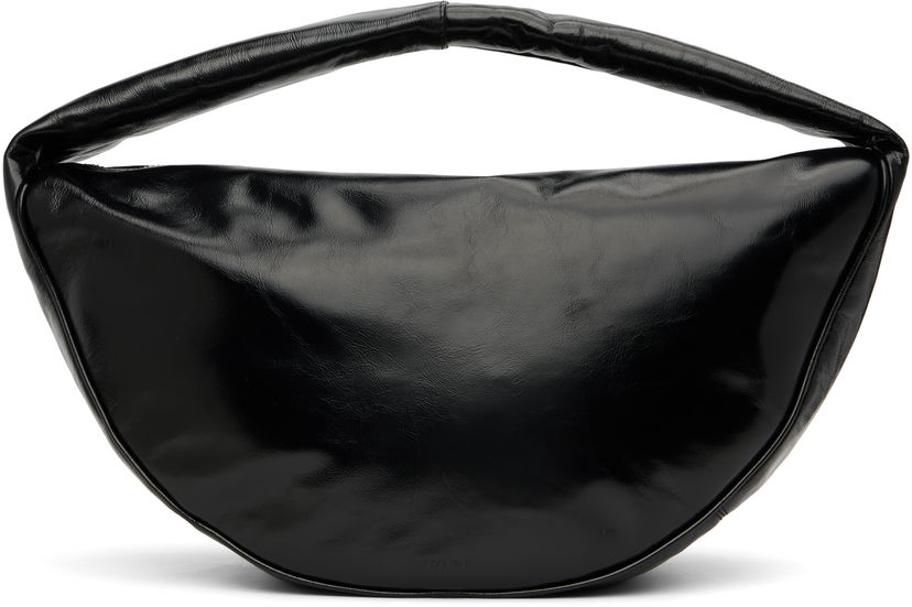 Чанта през рамо BY FAR BY FAR Maxi Cush Creased Leather Shoulder Bag Черно | MWBSB022LL002BKPL