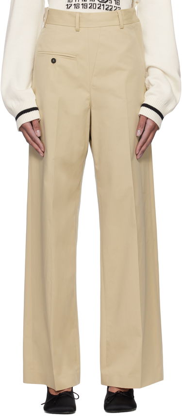Панталони Maison Margiela MM6 Maison Margiela Tailoring Twisted Trousers Бежово | S52KA0516 M35148, 0