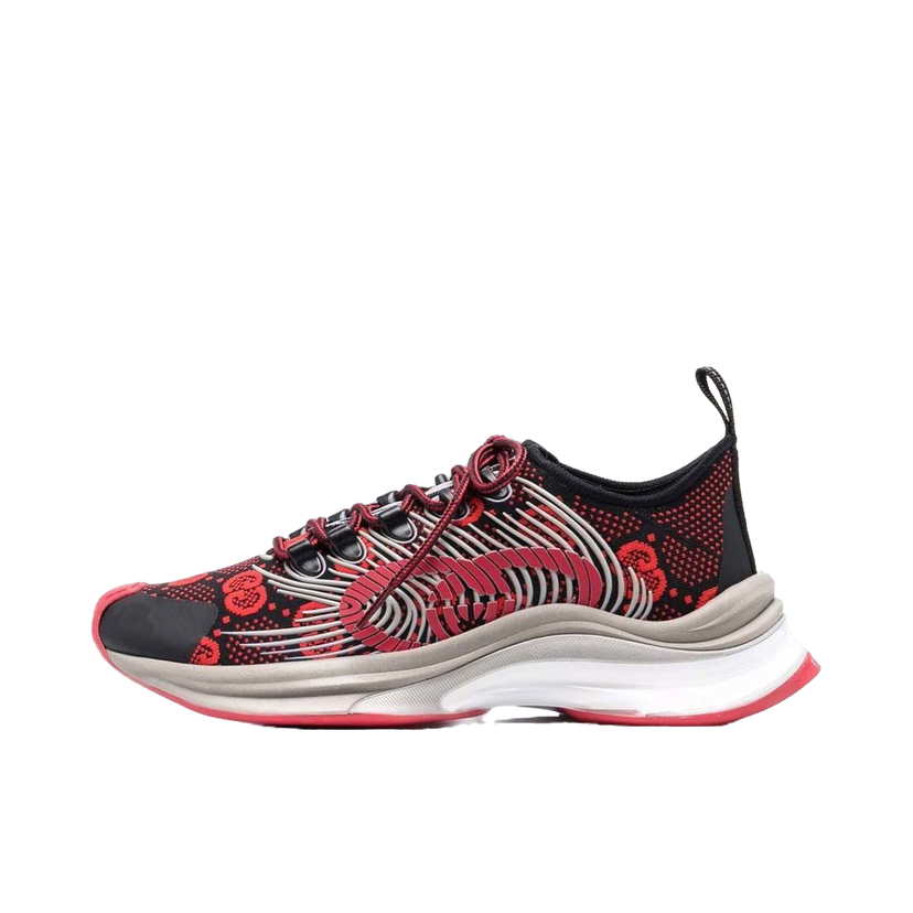 Кецове и обувки Gucci Monogram Sneakers Black Red (Women's) Червено | 680903 USN10 8490