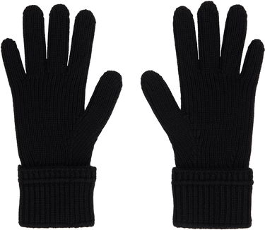 Ръкавици Burberry Burberry Wool Gloves with Logo Patch Черно | 8114593, 1