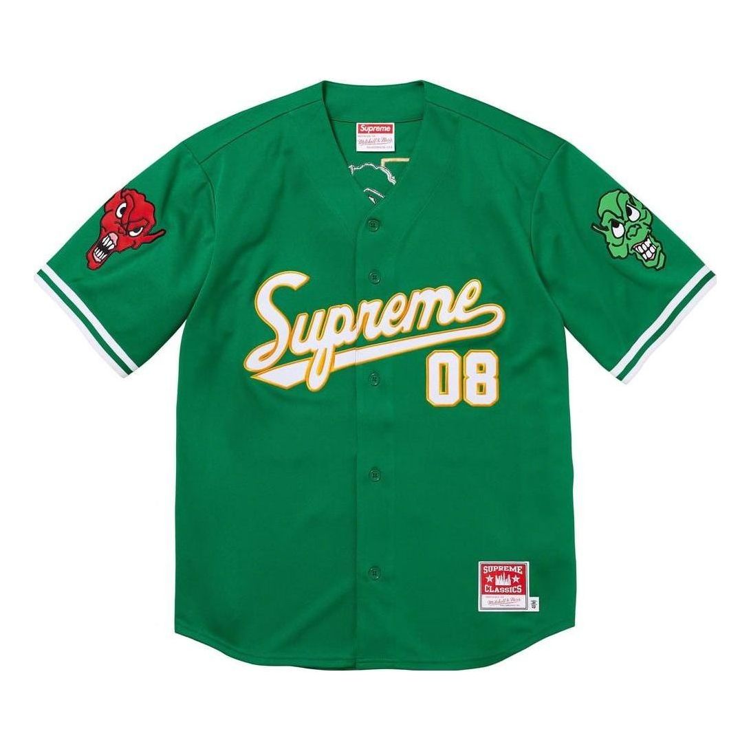 Фланелка Supreme Mitchell & Ness Downtown Hell Baseball Jersey Зелено | SUP-FW23-094, 0