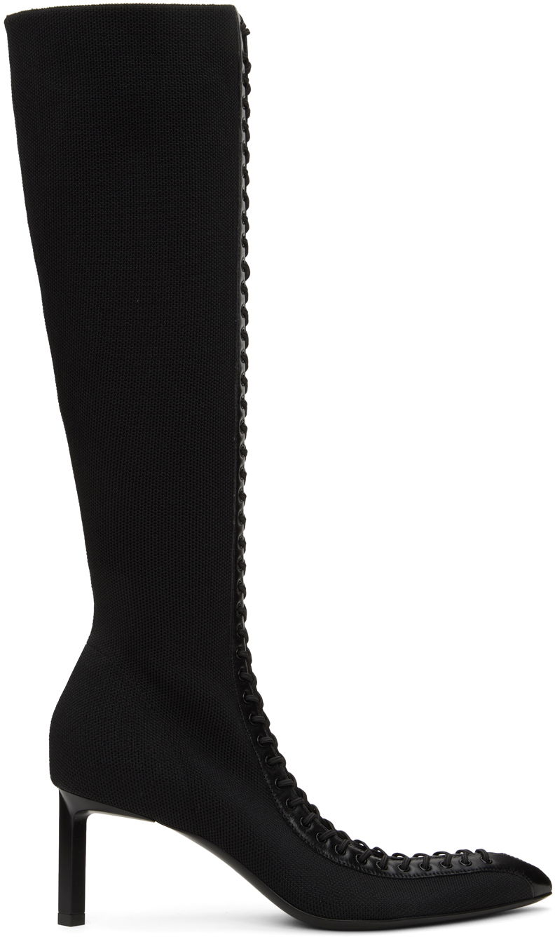 Кецове и обувки Givenchy Givenchy Show Knit Boots Черно | BE702SE1QC001