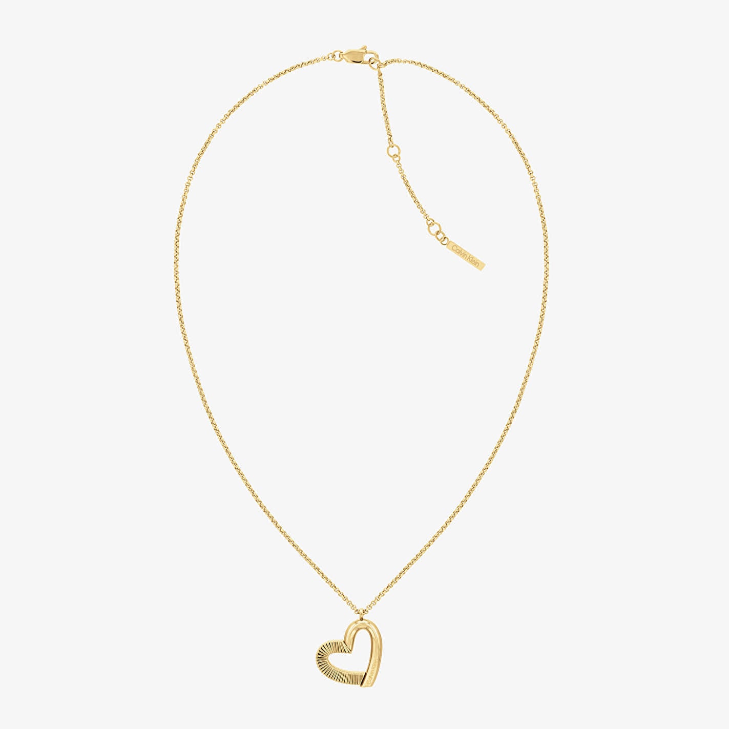Колие CALVIN KLEIN Ribbed Heart Pendant Necklace Жълто | 35000385, 1