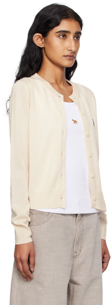 Пуловер MAISON KITSUNÉ Maison Kitsuné Double Fox Head Patch Cardigan Бежово | OW051CFKT1036, 1