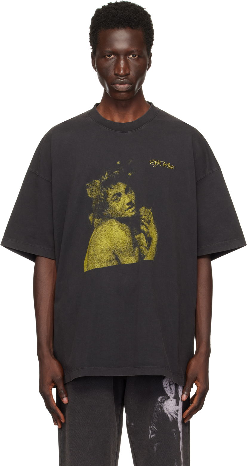 Тениска Off-White Blurred Bacchus Graphic T-Shirt Черно | OMAA161F24JER0031065