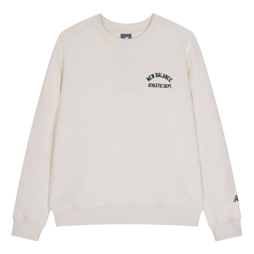Пуловер New Balance Sweatshirt Athletics Бяло | AMT41312-CIC