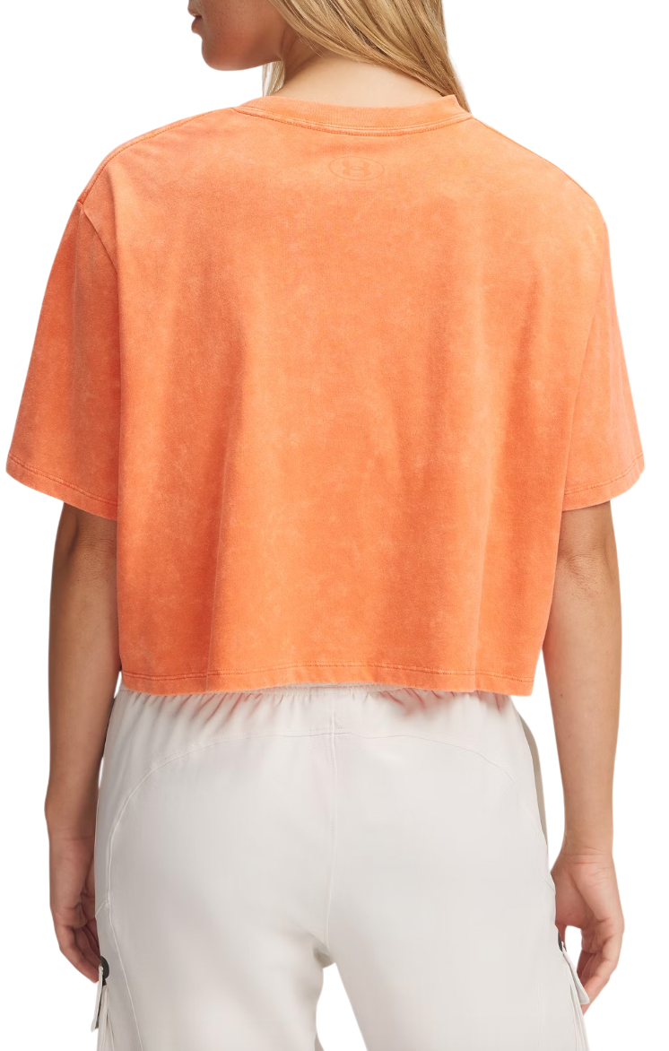 Съкратен топ Under Armour Under Armour Rival Wash Cropped T-Shirt Оранжево
 | 1389724-847, 1